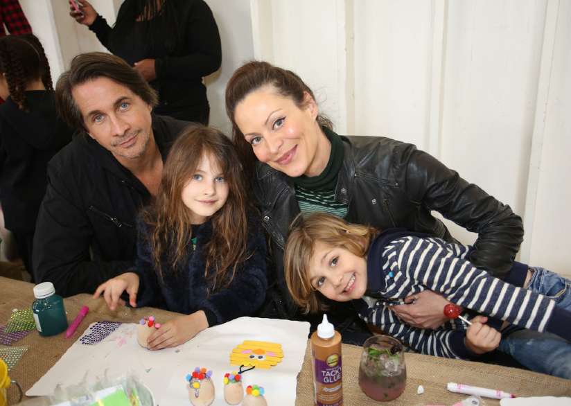 Michael Easton with his wife and kids