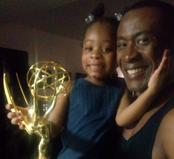 Sean Blakemore with her daughter jersey